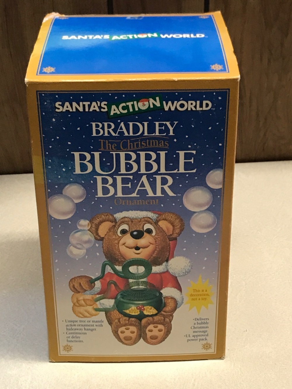 Vintage 1994 Kurt Adler Bradley Christmas Bubble Bear Animated Ornament Open Box